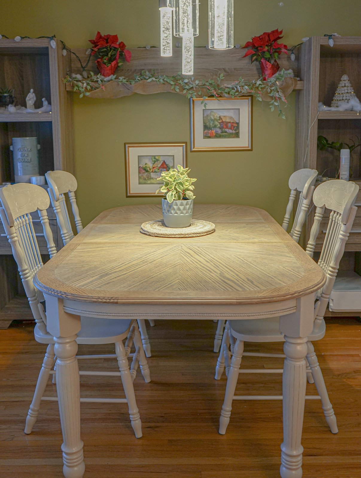 6 Piece Farmhouse Natural Dining Table Set